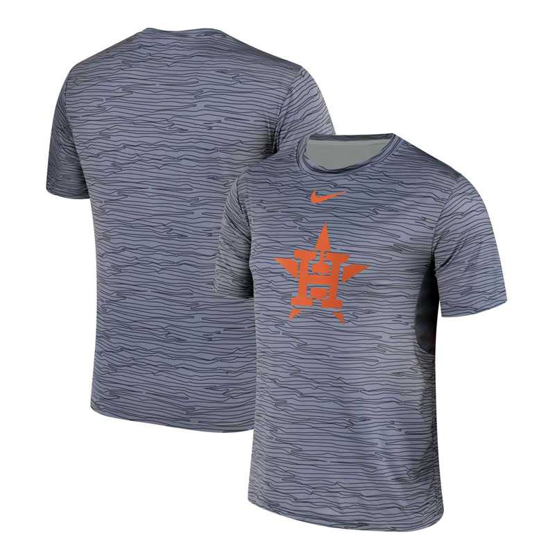 Houston Astros Gray Black Striped Logo Performance T-Shirt,We sell and wholesale Houston Astros Gray Black Striped Logo Performance T-Shirt on line form chian!